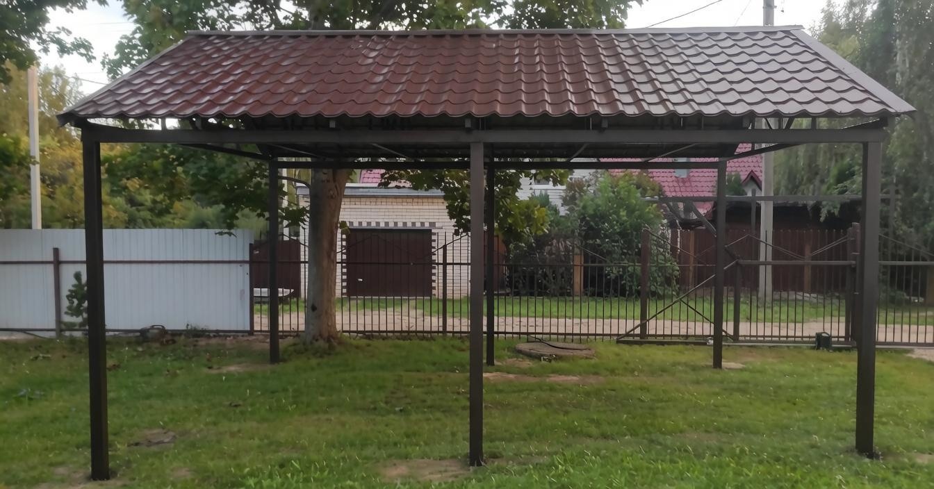 навесы из металлочеерпицы смоленск, навес для машины